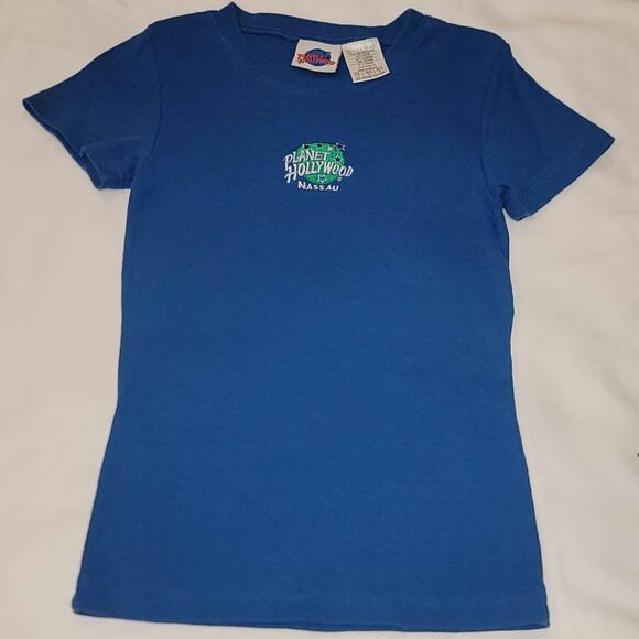 planet hollywood Tops - Vintage Planet Hollywood Nassau Blue T-Shirt Size M Medium Retro 90s